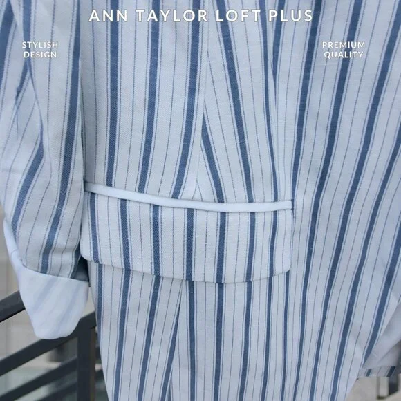 Ann Taylor LOFT Plus Striped Blazer - Size 16 (NWT) - Picture 4 of 5